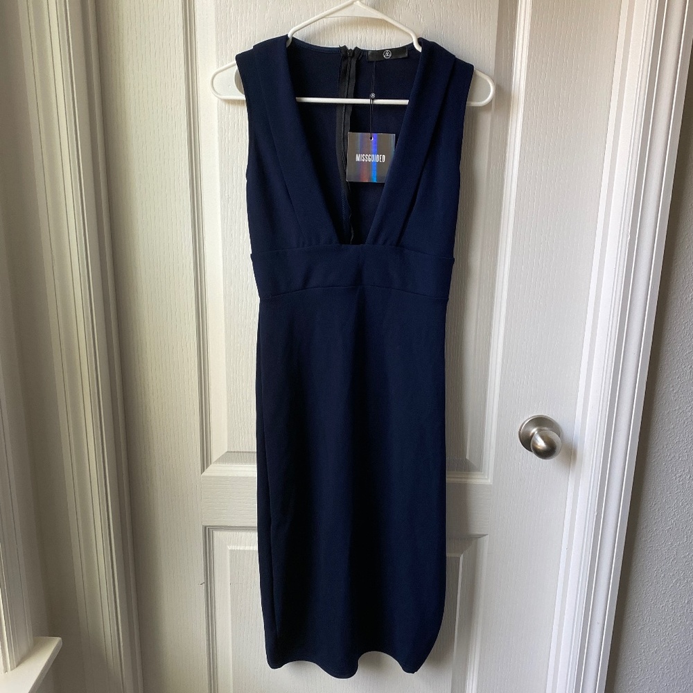 Missguided Plunge Midi Dress